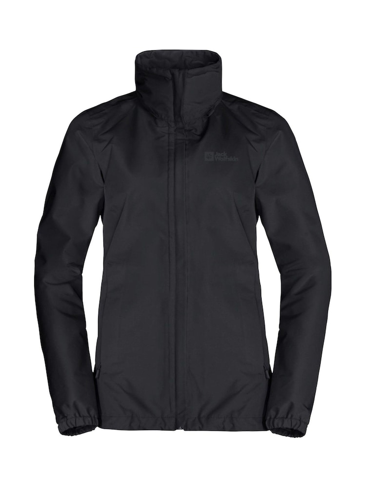 Jack Wolfskin Stormy Point с капюшоном черной куртки - Изображение 4 из 4