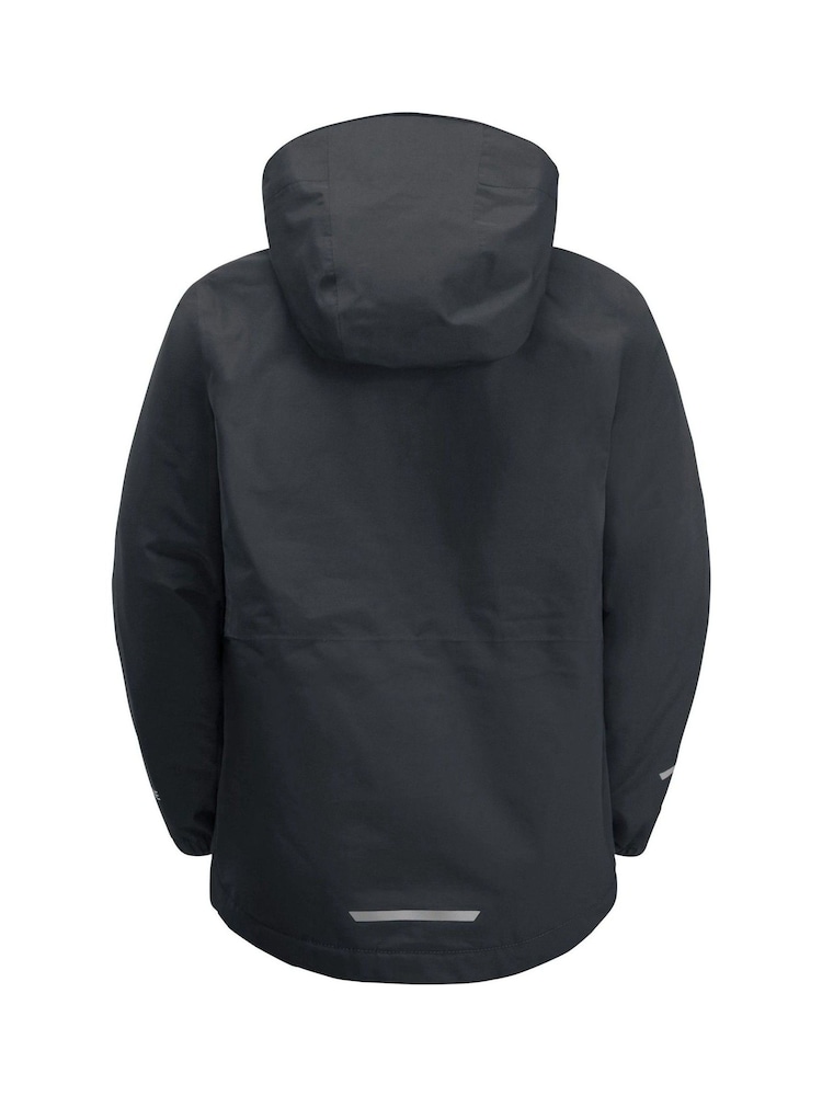 Jack Wolfskin Kids Dark Grey Snowy Days Jacket - Image 6 of 6