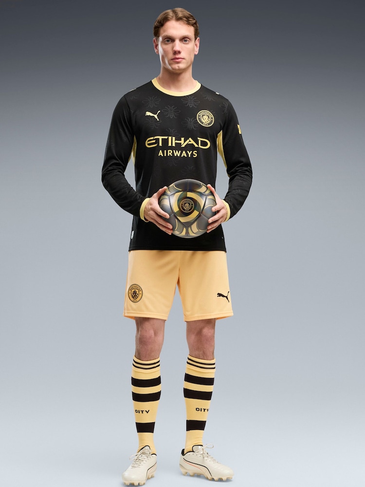 Puma Yellow Manchester City Shorts - Image 1 of 5 Puma Yellow Manchester City Shorts - Image 1 of 5
