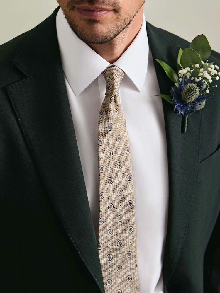 Charles Tyrwhitt Natural Stone Medallion Silk Tie - Image 1 of 3