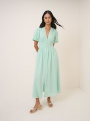 Nobodys Child Green Ss Starlight Midi Dress - Image 1 of 5