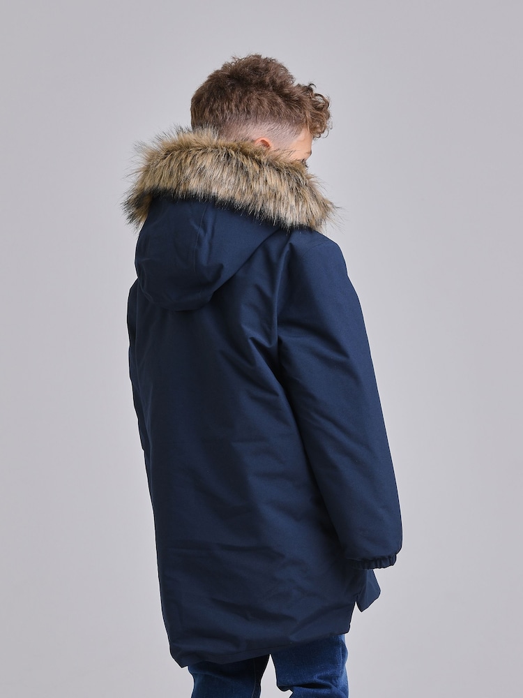 Jack Wolfskin Navy Cosy Bear Trim Long Jacket - Image 2 of 6