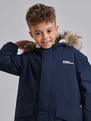 Jack Wolfskin Navy Cosy Bear Trim Long Jacket - Image 3 of 6