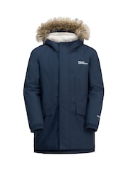 Jack Wolfskin Navy Cosy Bear Trim Long Jacket - Image 5 of 6