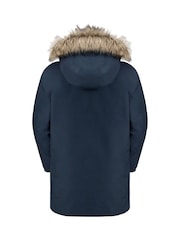 Jack Wolfskin Navy Cosy Bear Trim Long Jacket - Image 6 of 6