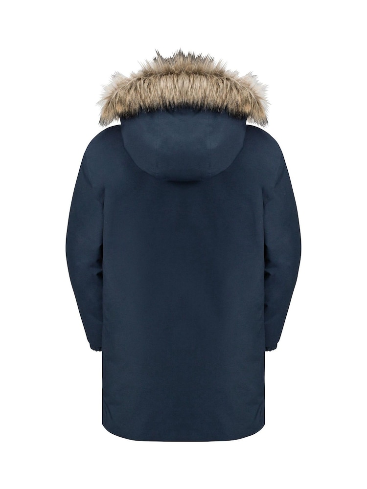 Jack Wolfskin Navy Cosy Bear Trim Long Jacket - Image 6 of 6