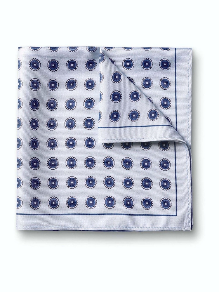 Charles Tyrwhitt Blue Floral Silk Pocket Square - Image 1 of 3 Charles Tyrwhitt Blue Floral Silk Pocket Square - Image 1 of 3