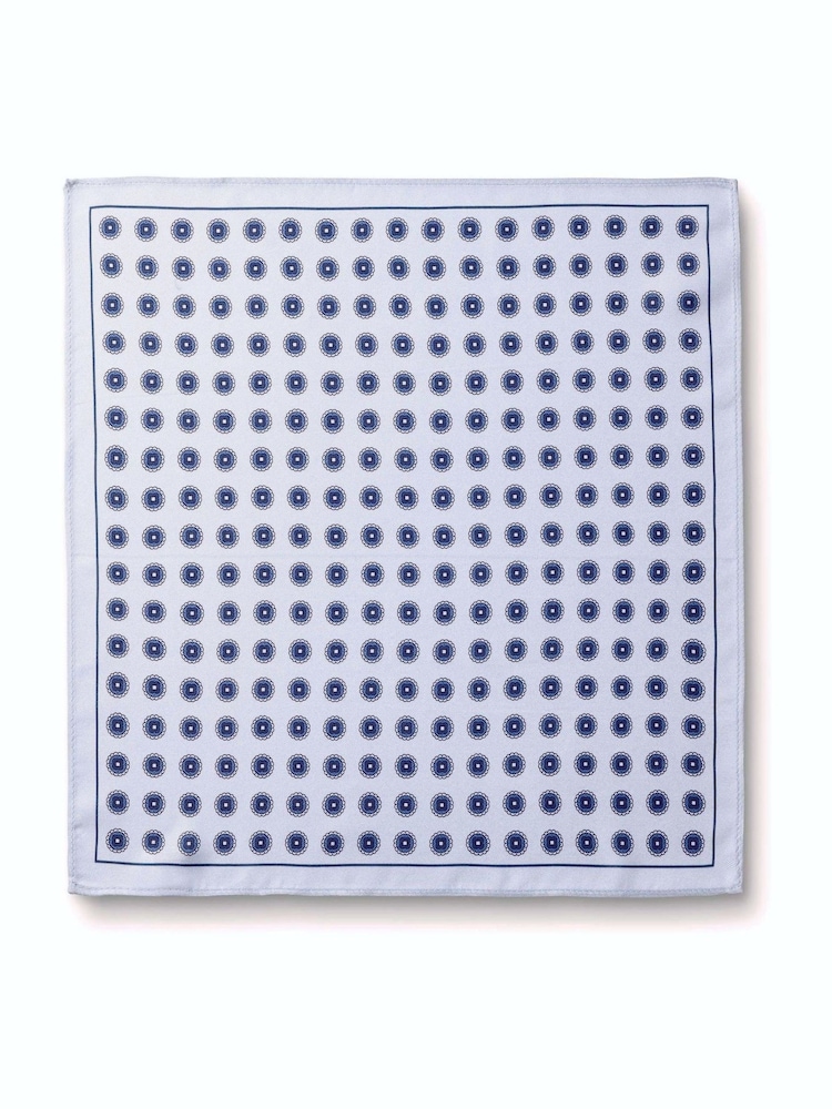 Charles Tyrwhitt Blue Floral Silk Pocket Square - Image 2 of 3 Charles Tyrwhitt Blue Floral Silk Pocket Square - Image 2 of 3