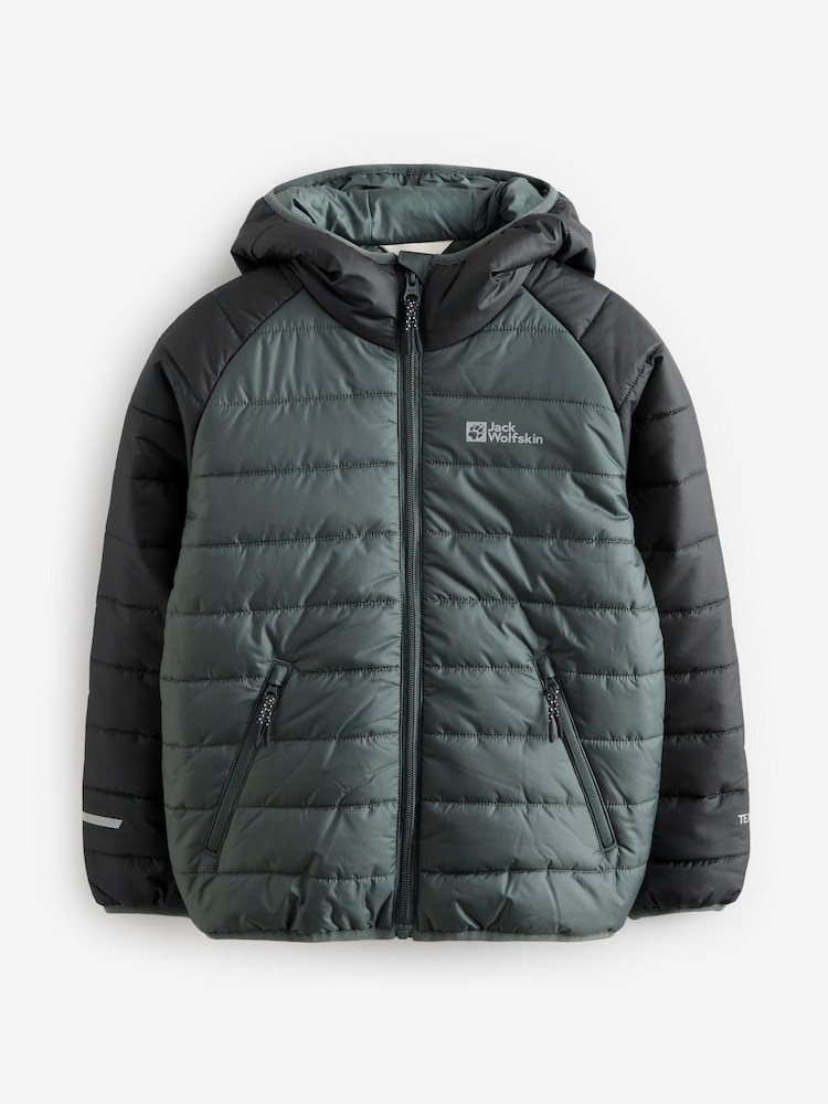 Jack Wolfskin Green Zenon Colour Block Padded Jacket - Image 1 of 1 Jack Wolfskin Green Zenon Colour Block Padded Jacket - Image 1 of 1