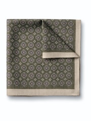 Charles Tyrwhitt Green Floral Silk Pocket Square - Image 1 of 3