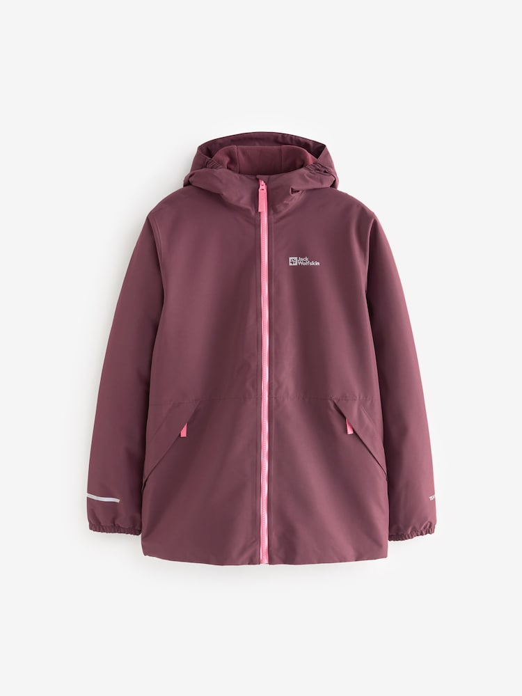 Jack Wolfskin Kids Pink Snowy Days Rain Jacket - Image 1 of 1