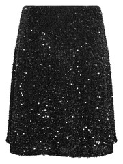 Yours Curve Black London Sequin Velvet Skater Skirt - Image 3 of 4