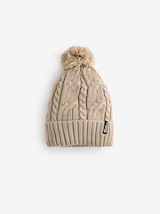 Jack Wolfskin Pom Pom Knitted White Beanie - Image 1 of 4