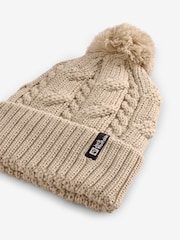 Jack Wolfskin Pom Pom Knitted White Beanie - Image 2 of 4