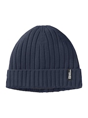 Jack Wolfskin Navy Winter Rib Knit Beanie - Image 2 of 2