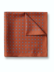 Charles Tyrwhitt Orange Floral Silk Pocket Square - Image 1 of 3