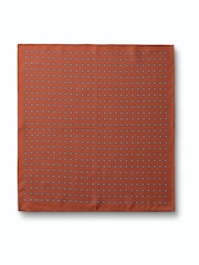 Charles Tyrwhitt Orange Floral Silk Pocket Square - Image 2 of 3
