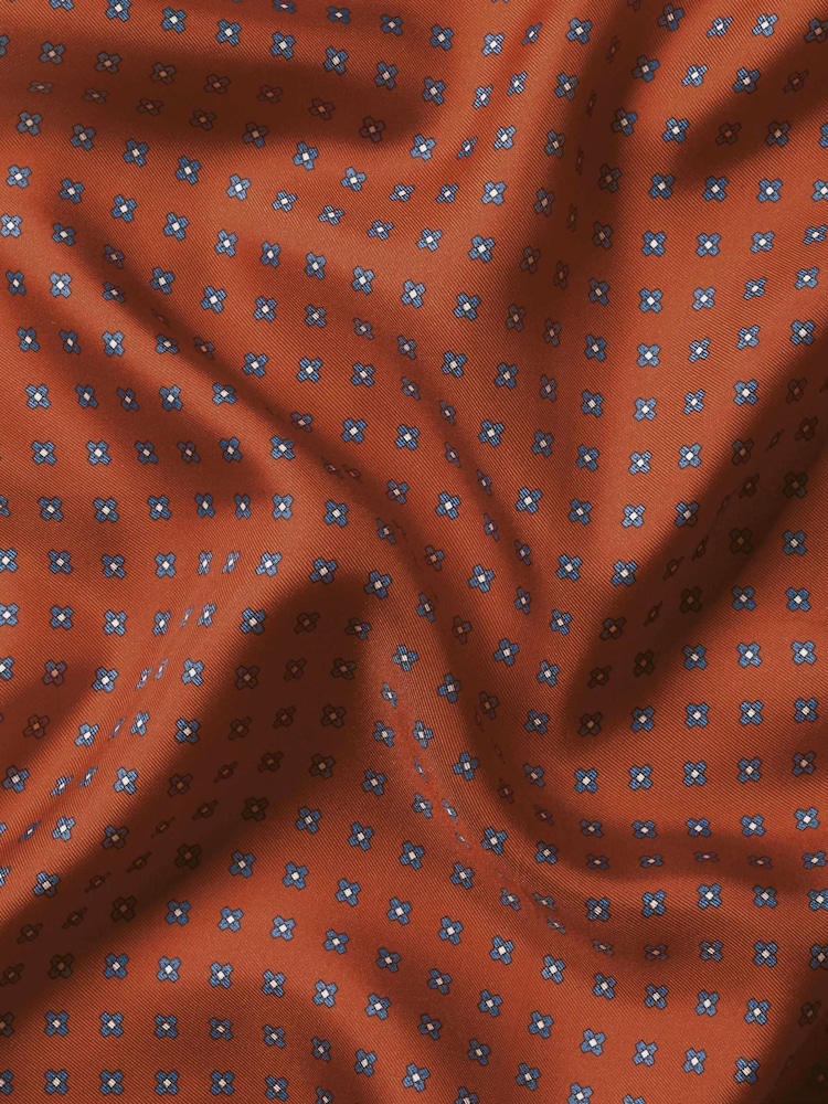 Charles Tyrwhitt Orange Floral Silk Pocket Square - Image 3 of 3 Charles Tyrwhitt Orange Floral Silk Pocket Square - Image 3 of 3