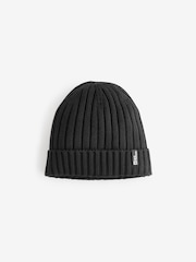 Jack Wolfskin Rib Knit Black Winter Beanie - Image 1 of 2
