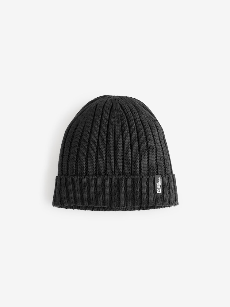 Jack Wolfskin Rib Knit Black Winter Beanie - Image 1 of 2