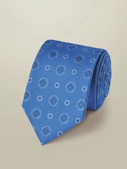 Charles Tyrwhitt Bright Blue Stone Medallion Silk Tie - Image 2 of 3