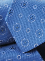 Charles Tyrwhitt Bright Blue Stone Medallion Silk Tie - Image 3 of 3