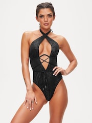 Ann Summers Black St Lucia Soft Halter Neck Swimsuit - Image 1 of 4