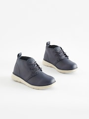 Navy Blue Lace-Up Desert Boots - Image 1 of 5