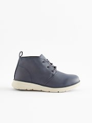 Navy Blue Lace-Up Desert Boots - Image 2 of 5