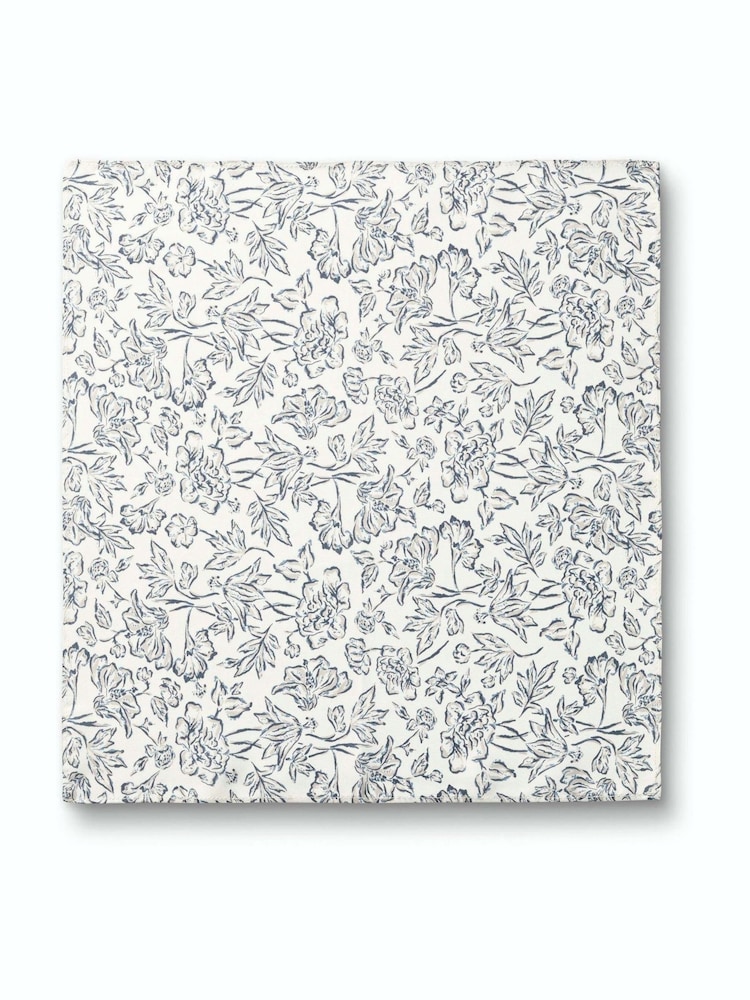 Charles Tyrwhitt White Floral Floral Silk Pocket Square - Image 2 of 3 Charles Tyrwhitt White Floral Floral Silk Pocket Square - Image 2 of 3