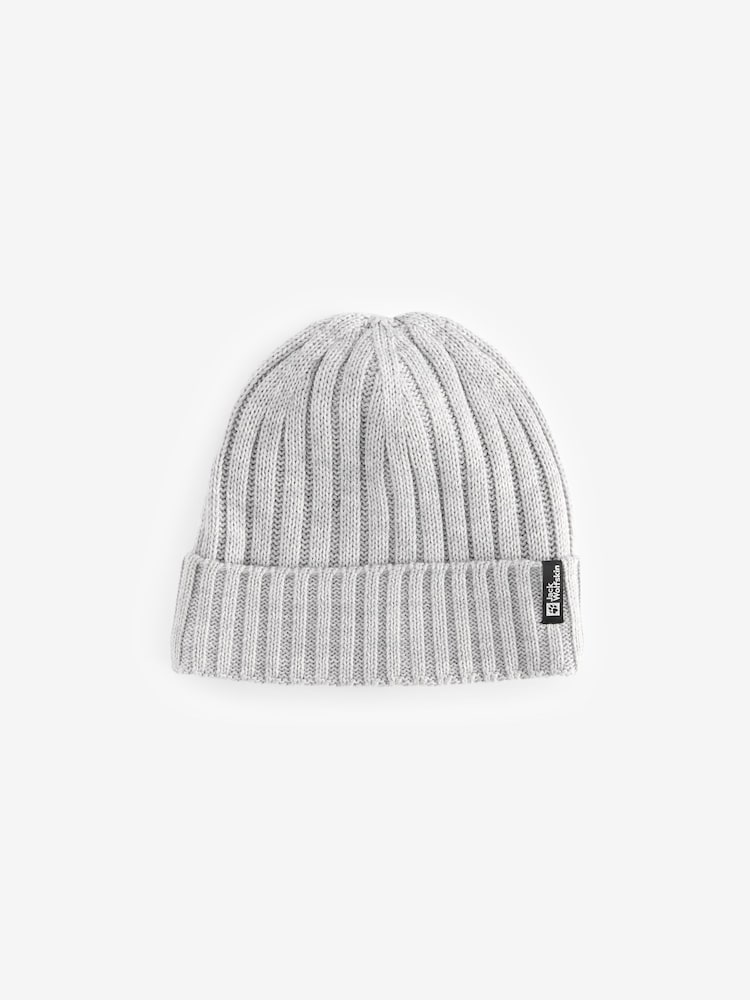 Jack Wolfskin Grey Rib Knit Beanie - Image 1 of 4
