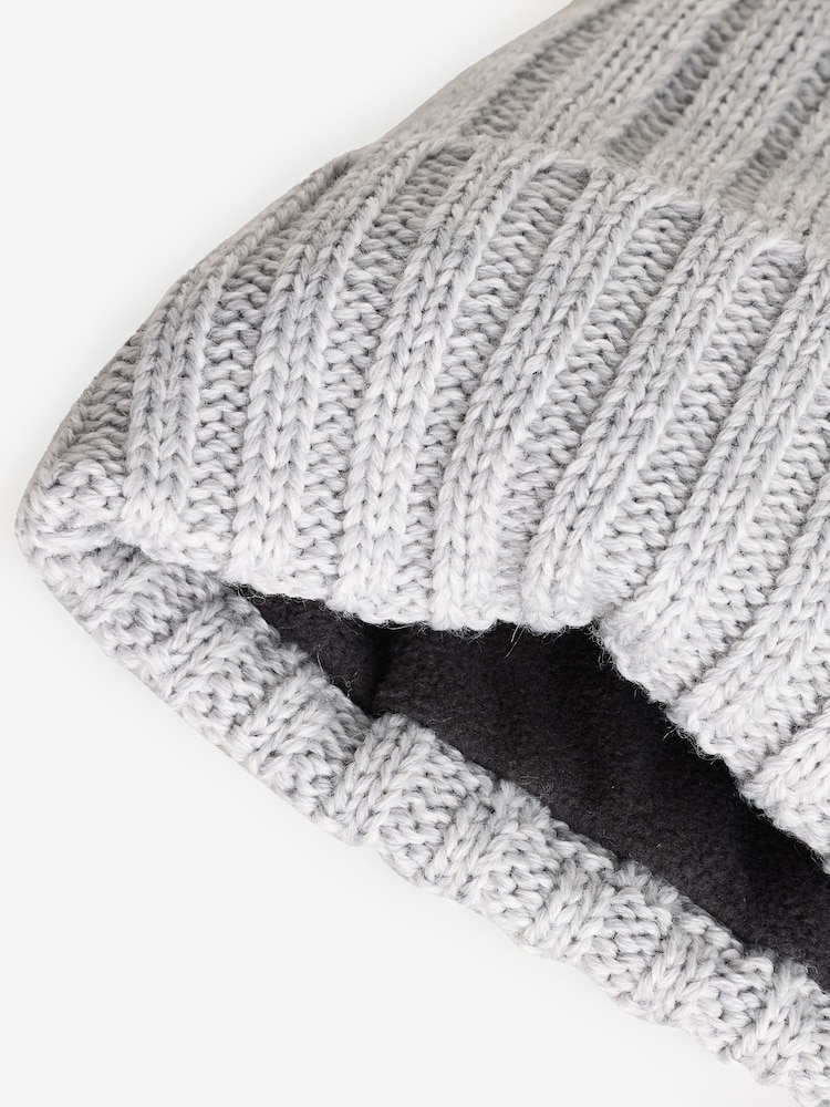 Jack Wolfskin Grey Rib Knit Beanie - Image 4 of 4