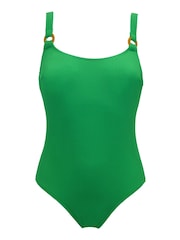 Pour Moi Green Cali Recycled Ring Underwired Tummy Control Swimsuit - Image 4 of 5