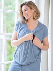 Seraphine Blue Ultra-Soft Maternity & Nursing Loungewear Set - Image 4 of 5