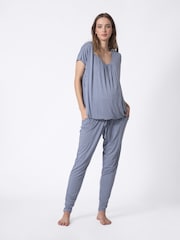 Seraphine Blue Ultra-Soft Maternity & Nursing Loungewear Set - Image 5 of 5