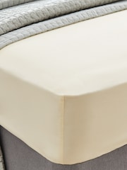Laura Ashley Cream 200 Thread Count 100% Cotton Fitted Sheet - Image 1 of 3