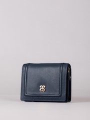 Lakeland Leather Blue Small Icon Leather Flapover Purse - Image 1 of 4