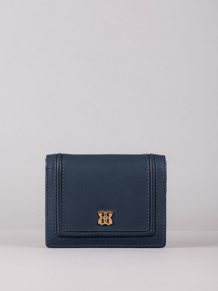 Lakeland Leather Blue Small Icon Leather Flapover Purse - Image 2 of 4