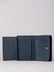 Lakeland Leather Blue Small Icon Leather Flapover Purse - Image 4 of 4