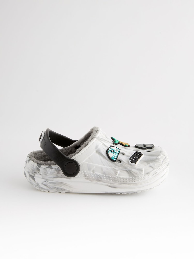 Weiß/Grau - Star Wars Marble Slipper Clogs - Bild 2 von 6 Weiß/Grau - Star Wars Marble Slipper Clogs - Bild 2 von 6