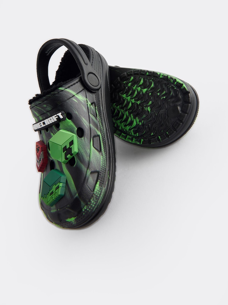 Schwarz & Grün - Minecraft Warm Lined Slipper Clogs - Image 3 of 5
