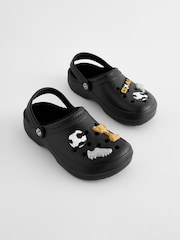 Black Football Slippers Clogs - Image 1 of 6