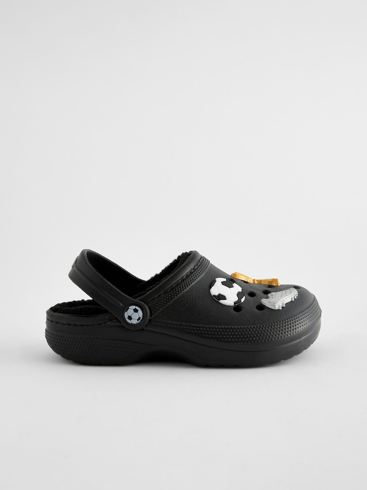 Black Football Slippers Clogs - Image 2 of 6