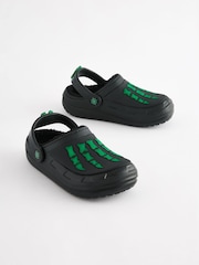 Black/Green Glow in the Dark Halloween Slipper Clogs - Image 1 of 5