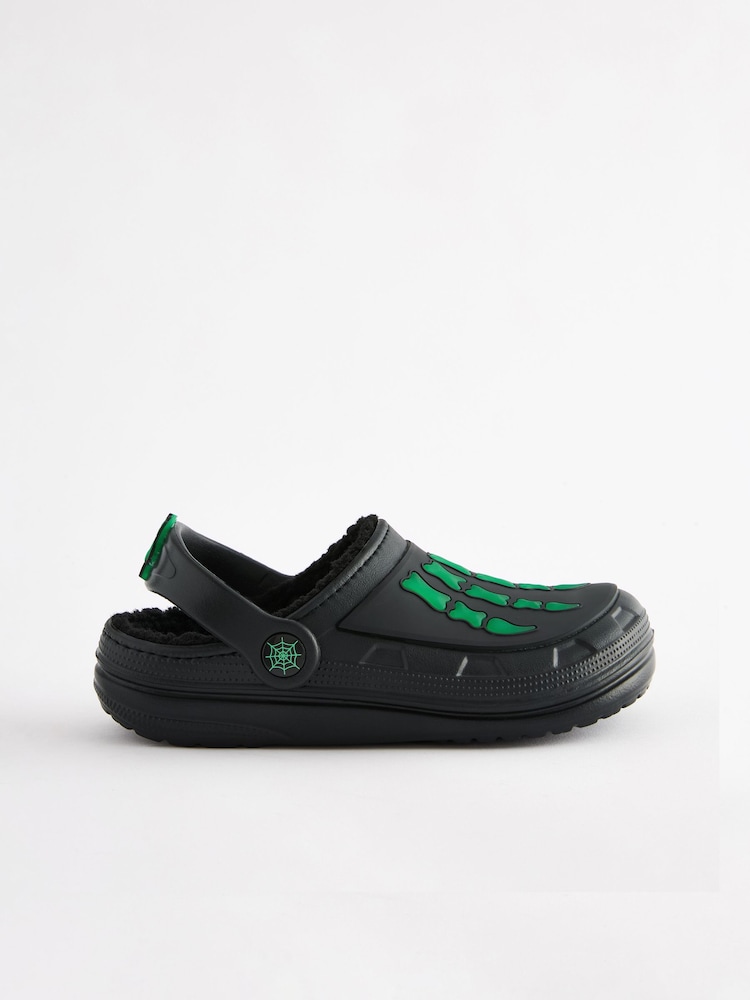 Black/Green Glow in the Dark Halloween Slipper Clogs - Image 2 of 5