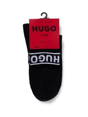 HUGO Black Logo Ankle Socks 2 Pack - Image 2 of 3