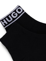HUGO Black Logo Ankle Socks 2 Pack - Image 3 of 3