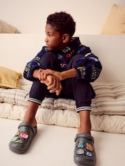 Grey Sports Badge Slippers Clogs - Image 1 of 6