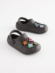 Grey Sports Badge Slippers Clogs - Image 1 of 6