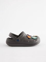 Grey Sports Badge Slippers Clogs - Image 2 of 6